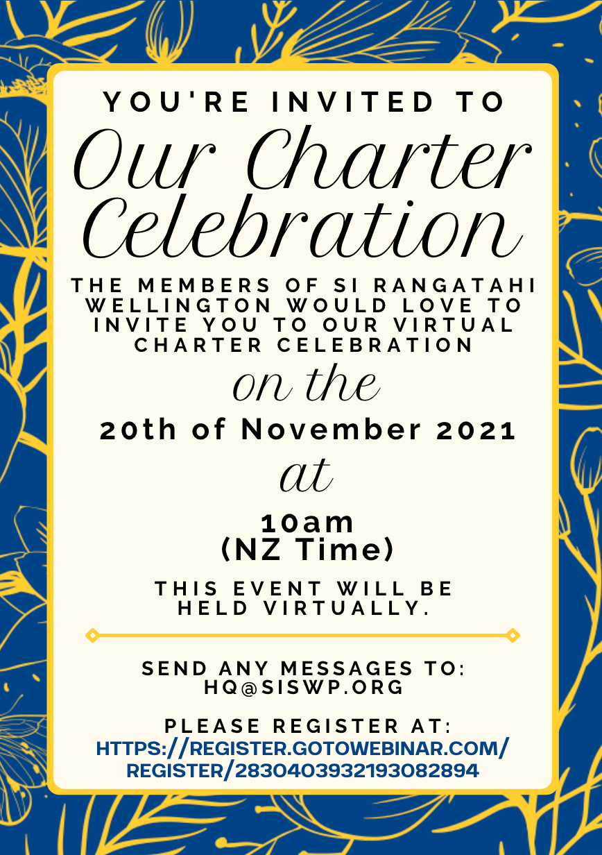 SI Rangatahi Wellington Club Charter Invitation Updated